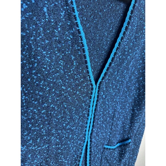 Carlisle Collection Cardigan Sweater Womens Medium Blue Open Front Boucle Knit - Picture 2 of 6